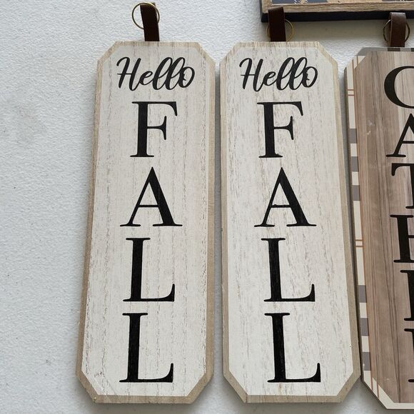 Holiday Home Decor, Fall Thanksgiving Autumn , Signs , Set Of 5 - Picture 3 of 4